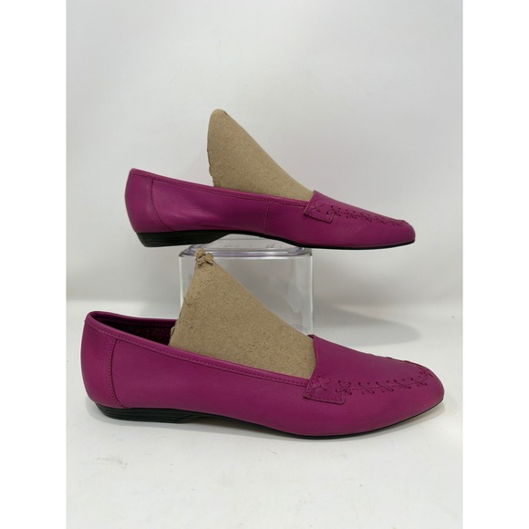 Brass Plum Shoes Shoes - Brass Plum Shoes Women's 8N Magenta Leather Loafer Flat Shoes Made in Brazil